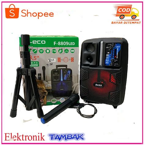 Jual Speaker Bluetooth Karaoke Wireless Fleco F 8809Led LED 8 5 Inch