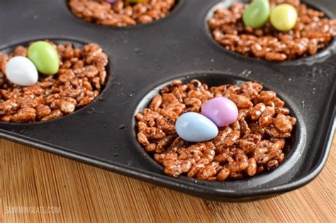 Chocolate Rice Krispie Easter Egg Nests Slimming Eats