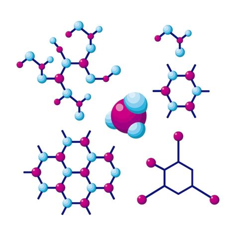 Premium Vector Molecule Structure Chemical Set Icons