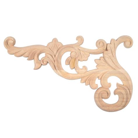 Houten Snijwerk Hoekornament Met Fantasie Rankenpatroon