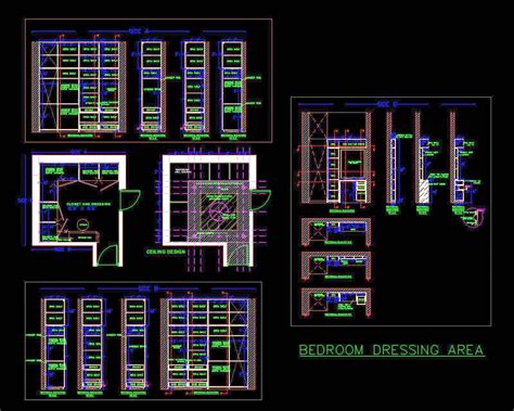 Autocad Dwg Drawing Of A Dressing Room Designed In Size 9 X9 It