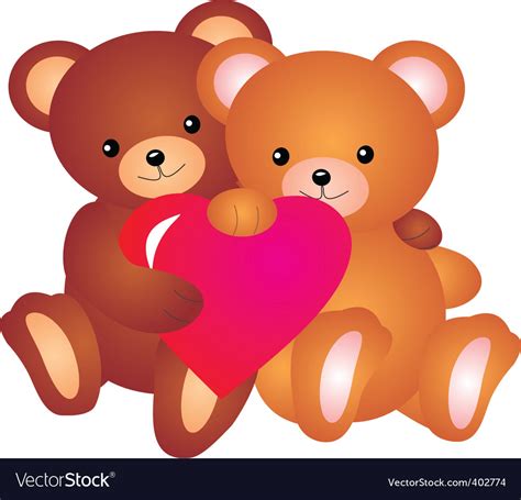 Teddy bear with heart Royalty Free Vector Image