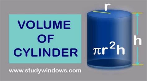 How To Calculate Volume Of Cylinder Formula Or Equation With Diameter