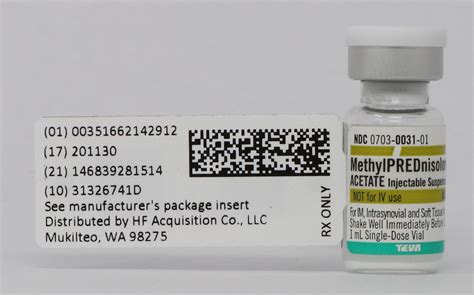 Methylprednisolone Acetate Injectable Suspension Usp 40mgml 1ml Vial