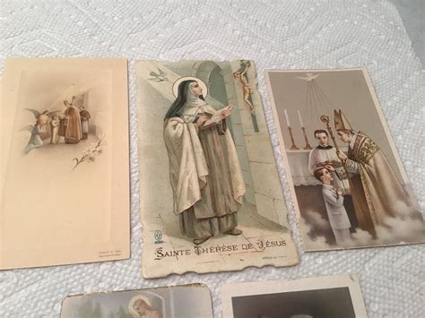 Antique Vintage Catholic Holy Prayer Cards Lot 5 Nuns Etsy