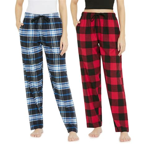 Women Flannel Plaid Pajama Pants Lounge Sleepwear 2 Pack Walmart