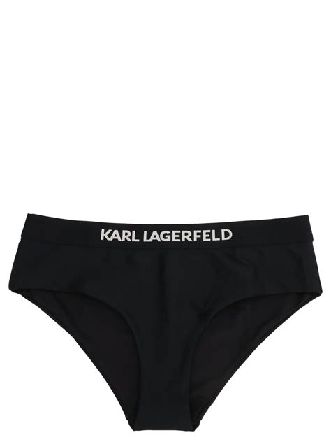 Karl Lagerfeld Karl Logo Bikini Bottom Black Editorialist