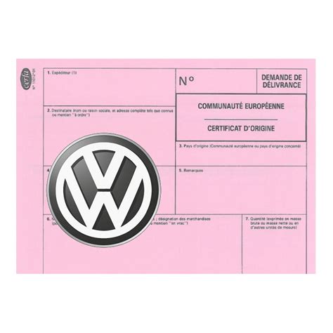 Certificat De Conformit Europ En Volkswagen Utilitaire Coc Service