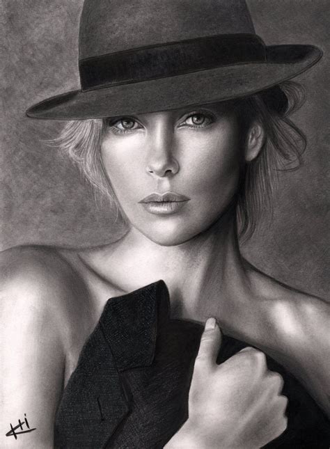 Realistic portrait drawing Charlize Theron dessin réaliste en Etsy