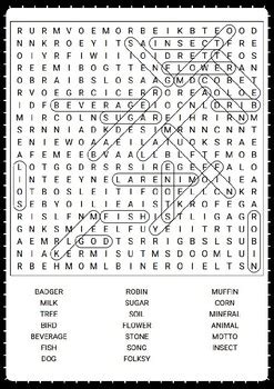 Wisconsin S State Symbols Word Search Puzzle No Prep Activity Worksheet