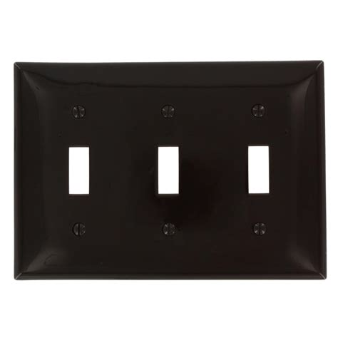 Leviton 3 Gang 3 Toggles Standard Size Plastic Wall Plate Brown 80711 The Home Depot