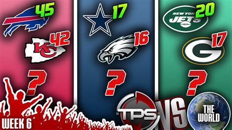 2022 Nfl Week 6 Picks Predictions And Prizes Tps Vs The World