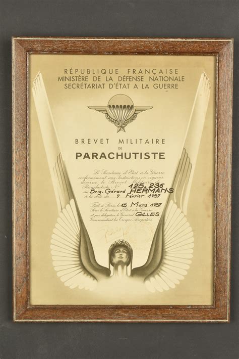 Diplôme du brevet parachutiste Aiolfi G b r