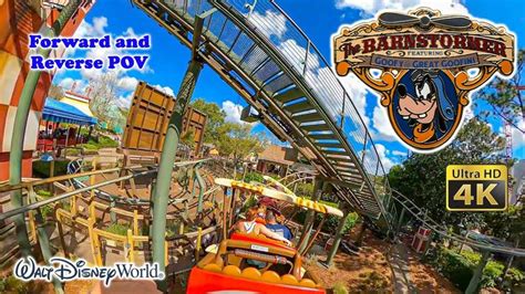 The Barnstormer Roller Coaster On Ride 4K Forward And Reverse POV Walt