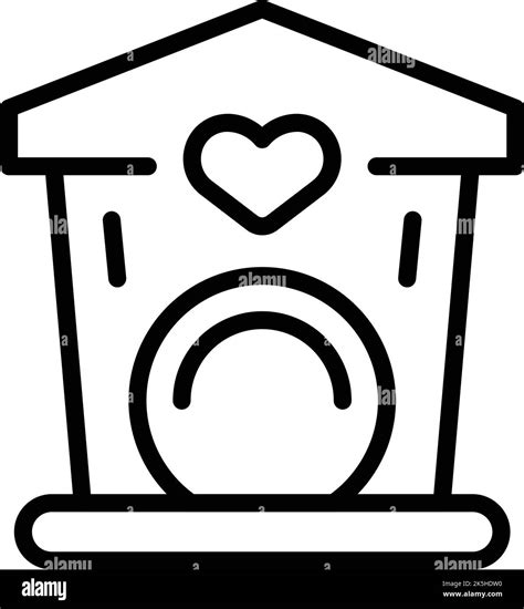 Cat Cute House Icon Outline Vector Pet Toy Tower Bed Stock Vector