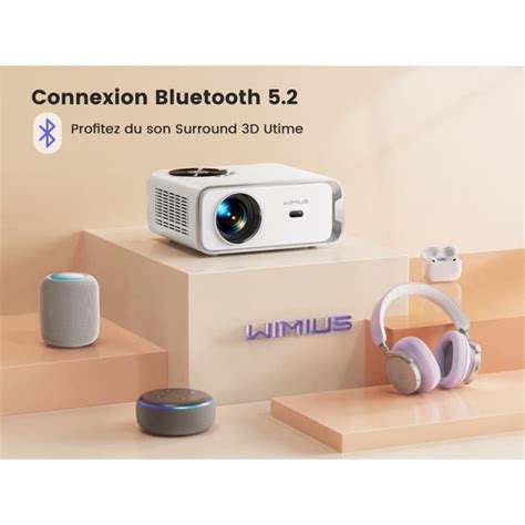 WIMIUS Vidéoprojecteur 5G WiFi Bluetooth Android9 0 20000 Lumens