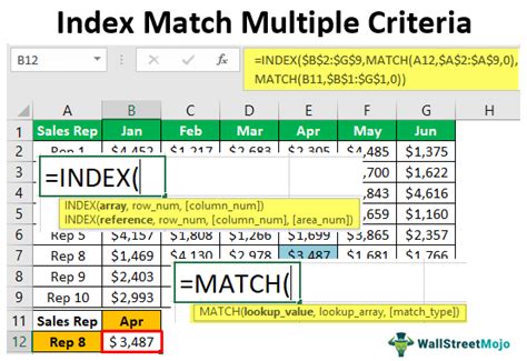 Index Match Multiple Criteria Step By Step Excel Examples