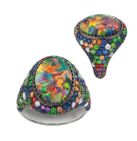 Black Opal Ring Silverhorn Jewelers Santa Barbara