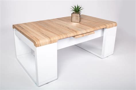 Table Basse Design En Chene Massif Emberizaone Fr