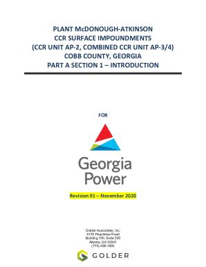 Fillable Online U S State Of Georgia Coal Combustion Residuals CCR