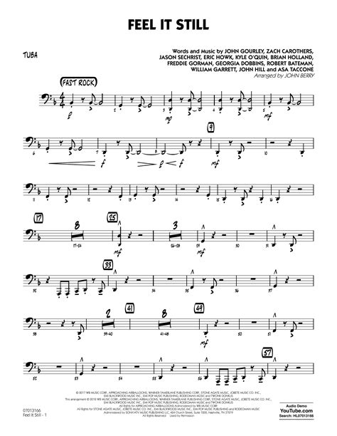 John Berry Feel It Still Tuba 699 Piano Music Notes Sheet Music