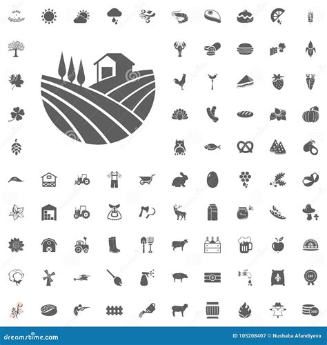 Agriculture And Farm Vector Icons Set Stock Vector Illustration Of