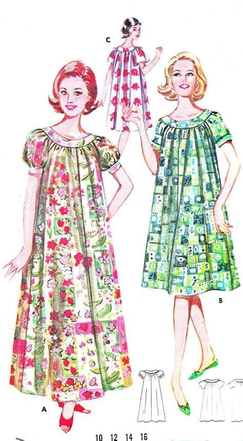 S Dress Pattern Butterick Yoked Tent Dress Or Muu Muu Etsy