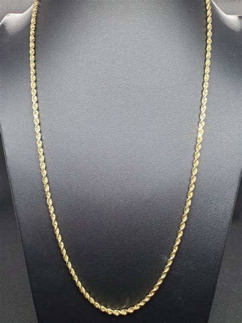 14K 3MM DIAMOND CUT ROPE CHAIN