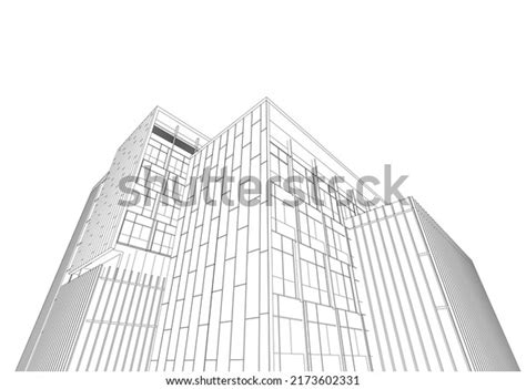 Architectural Sketch Modern Building Stock Vector (Royalty Free ...