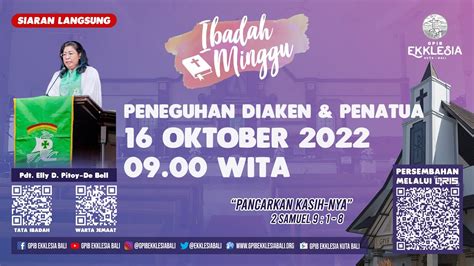 Live Ibadah Minggu Oktober Gpib Ekklesia Kuta Bali Youtube