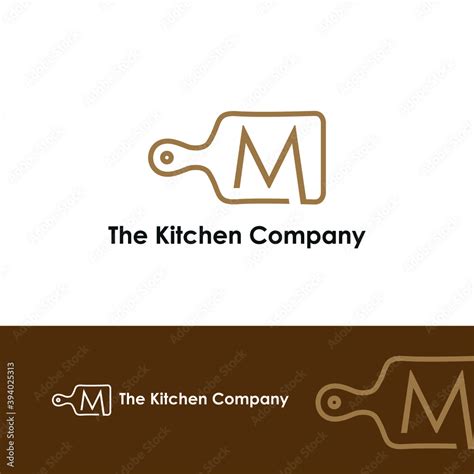 Kitchenware Kitchen Utensils Business Logo Concept With Cutting Board