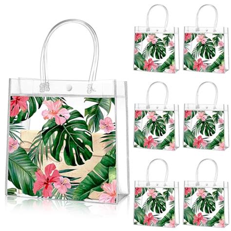 Hawaiian Bags Aliceset Pcs Hawaiian Luau Clear Gift Bags With