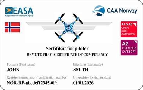 Norwegian Drone Flyer ID Card DittoPrint