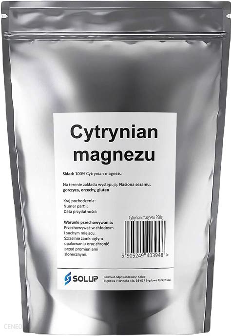 Solup Cytrynian Magnezu Magnez W Proszku G Opinie I Ceny Na