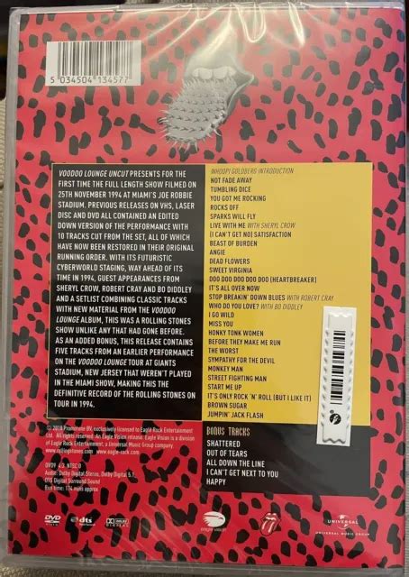 The Rolling Stones Voodoo Lounge Uncut Dvd Sealed