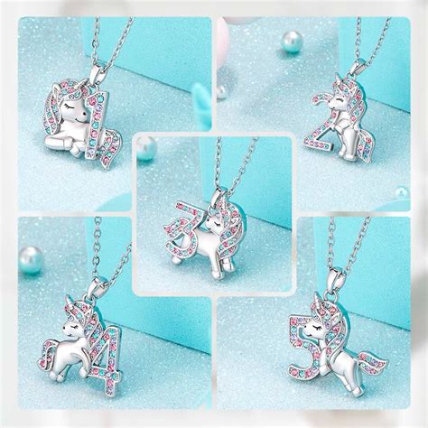 Collier licorne personnalisé cadeaux d anniversaire avec numéros 1 10