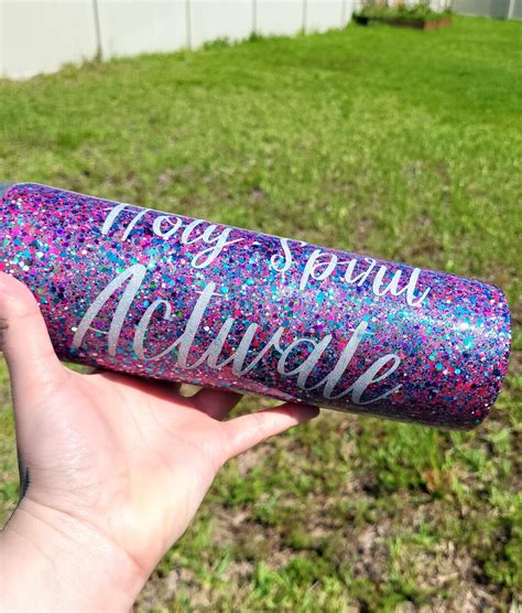 Holy Spirit Activate Glittery Stainless Steel Tumbler Oz Skinny Etsy