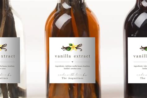 Vanilla Extract Label Template Printable Homemade Vanilla Extract Gift