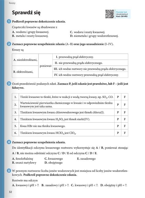 Rozwi E Kto Chemia Klasa Kwasy Brainly Pl