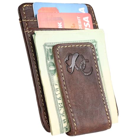 Mens Leather Front Pocket Wallet With Money Clip | semashow.com