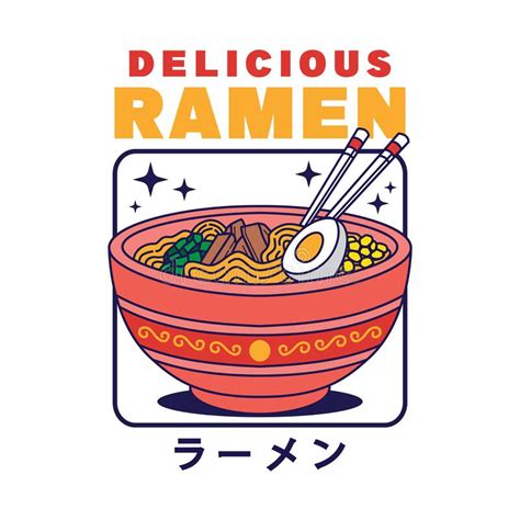 Ilustração Vetorial Do Delicioso Macarrão Japanês Na Tigela Ilustração