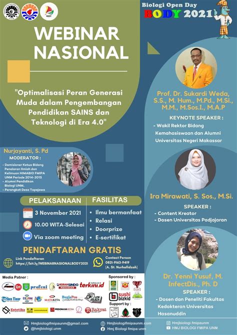 Wr Iii Unm Akan Jadi Keynote Speaker Webinar Nasional Biology Open Day