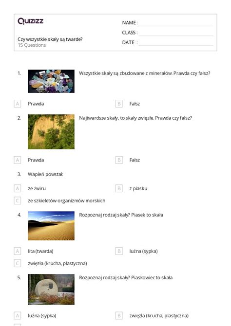 Ponad Minera Y I Ska Y Arkuszy Roboczych Dla Klasa W Quizizz