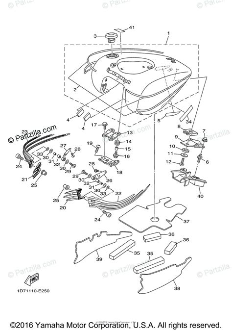 Yamaha Motorcycle Oem Parts Diagram For Fuel Tank Partzilla