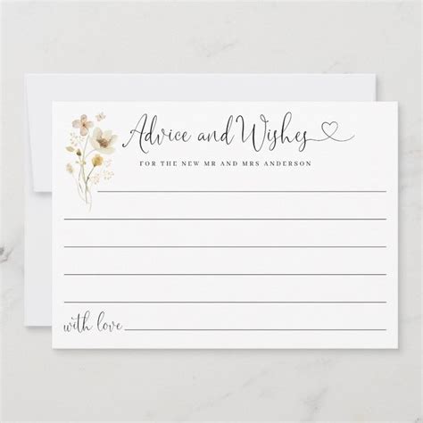 Elegant Cute Advice And Wishes Wildflowers Floral Zazzle En