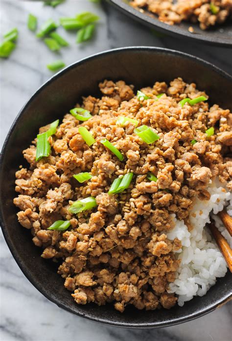 Ginger Minced Pork Rice Bowl Spice The Plate