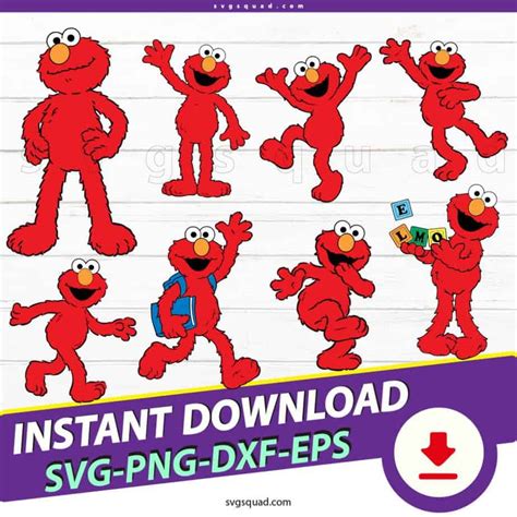 Elmo SVG Cut Files Cricut Silhouette Png Instant Download Sale!