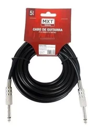 Cabo Guitarra Violao Baixo Mxt P10 Mono X P10 Mono 5 Metros MercadoLivre