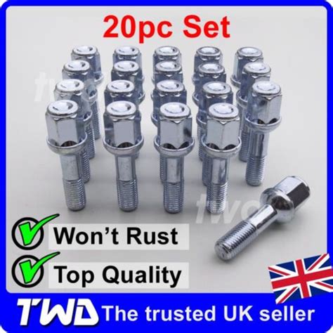 20x ALLOY WHEEL BOLTS MERCEDES BENZ 190 190E W201 40MM LONG NUT