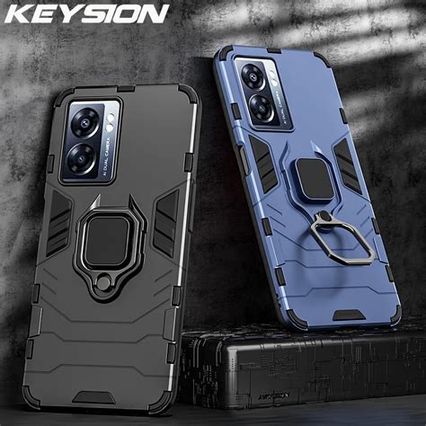 KEYSION Shockproof Armor Case For OPPO A77 5G A57 4G Silicone PC Metal